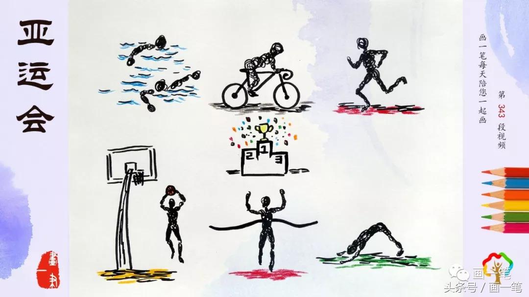 用彩铅笔画运动项目,用彩铅画体育运动项目手抄报