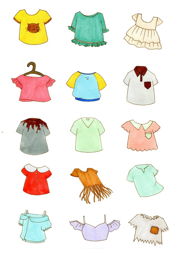 幼儿园春夏秋冬衣服简笔画图片,适合画在衣服上的简笔画加字母