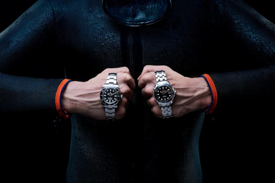 欧米茄海马和黑水鬼,欧米茄海马vs劳力士潜航者