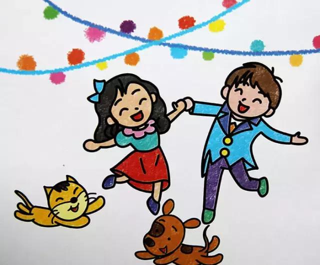 儿童油画棒画原创高清素材,儿童油画棒画素材