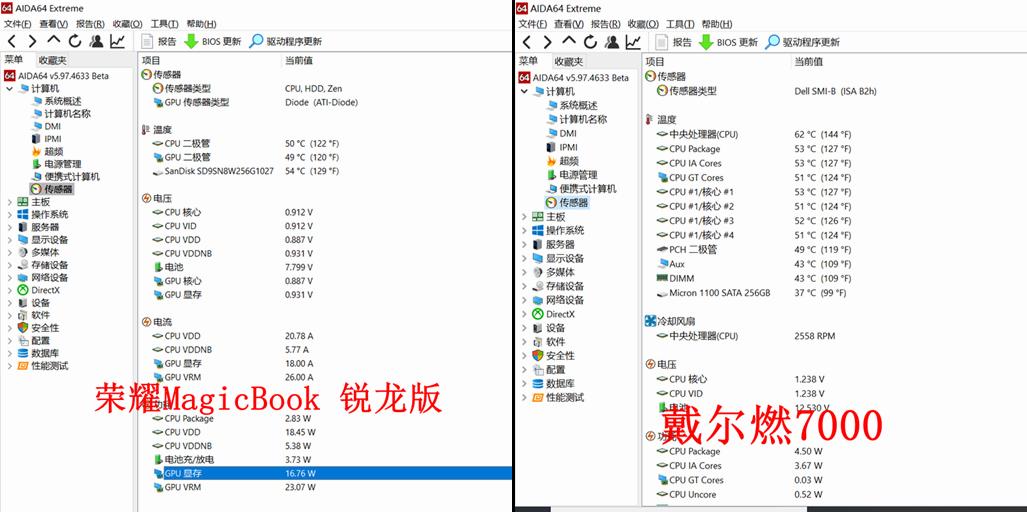 荣耀magicbook锐龙3500u版评测,戴尔灵越14pro和荣耀magicbookv14