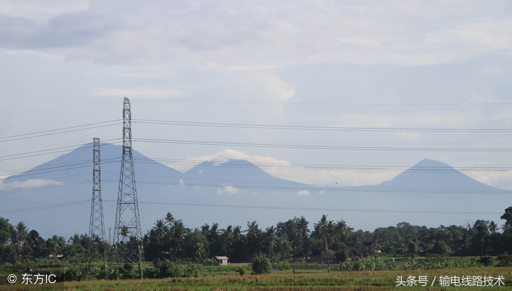 输电线路架空地线发热,架空输电线路地线布置示意图
