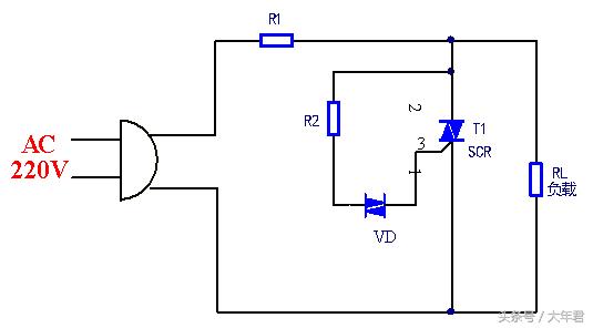 晶闸管双向可控硅调光电路图讲解,晶闸管调光电路中各元件的作用