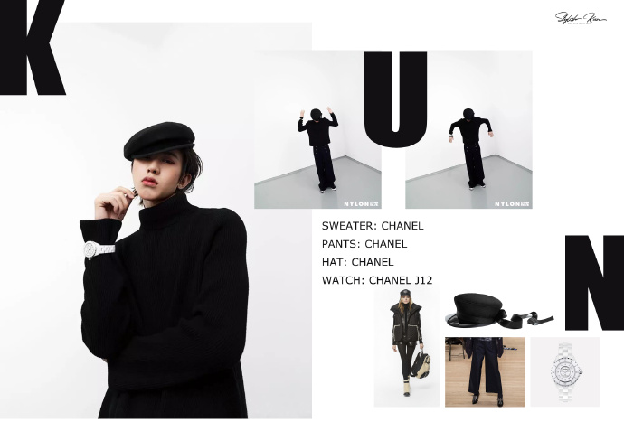 蔡徐坤nylon尼龙九月刊,蔡徐坤机场皮衣新发型