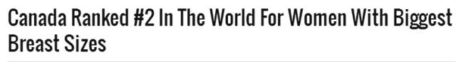 全球女性胸部地图出炉！网友炸了：加拿大无敌，中国妹子哭瞎，岛国妹子也溃败……