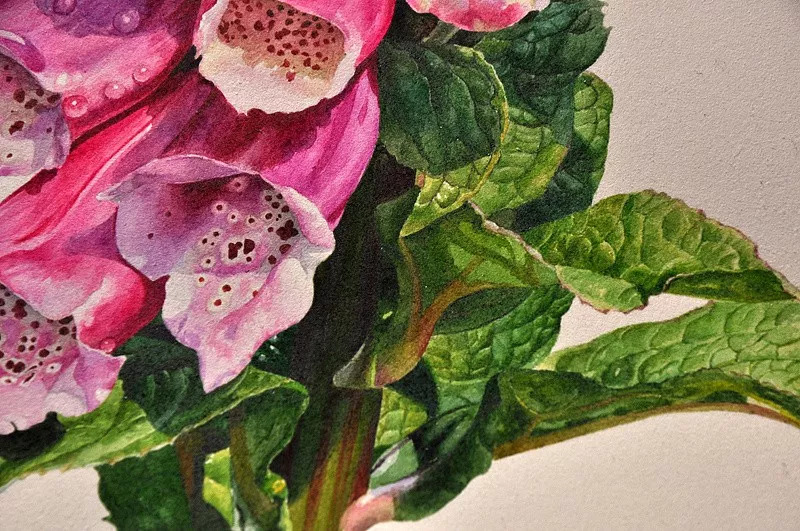 她画的超写实水彩花卉美到窒息,让人惊艳的水彩画