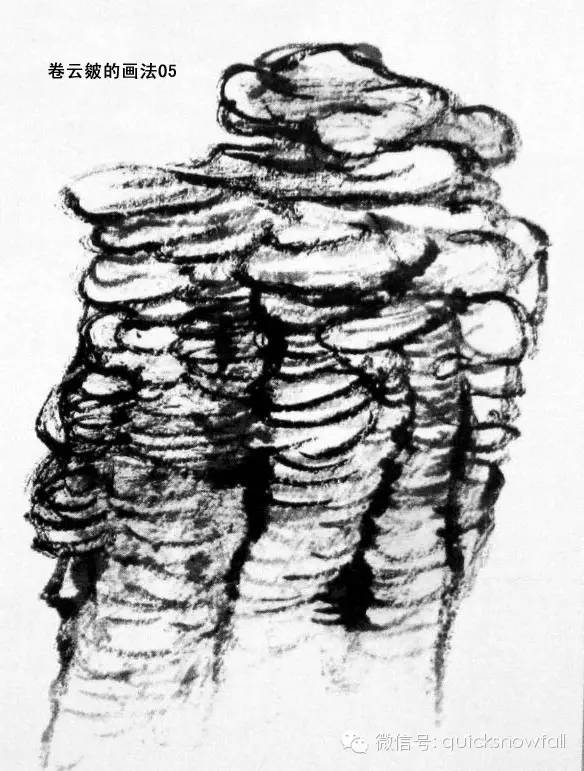 山水画斧劈皴山石画法,阿金山水画技法山石画法