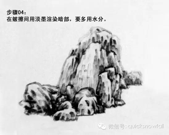 白崇然山水画山石画法合集,学院山水画山石画法