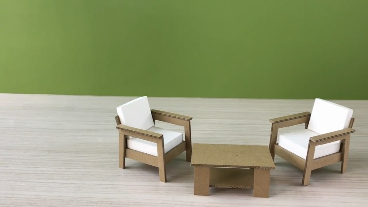 纸板椅子制作教程,纸板迷你家具制作方法