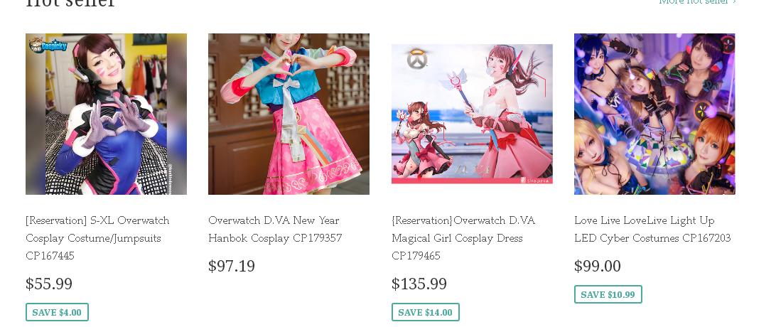 继续分享几个shopifycosplay店铺