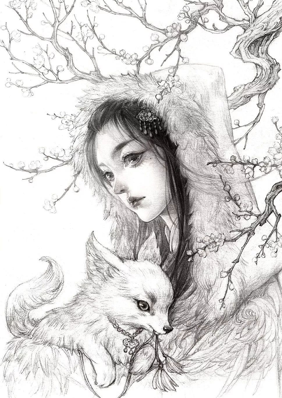 特别惊艳的古风美人画稿,惊艳古风美人手绘