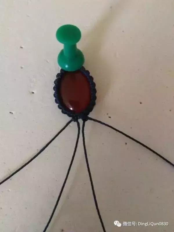 绳编宝石吊坠教程,石头吊坠穿珠子编绳教程