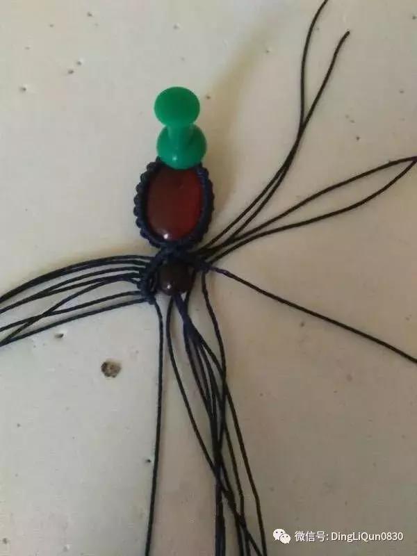 绳编宝石吊坠教程,石头吊坠穿珠子编绳教程