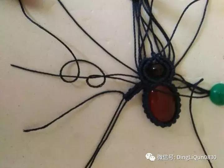 绳编宝石吊坠教程,石头吊坠穿珠子编绳教程