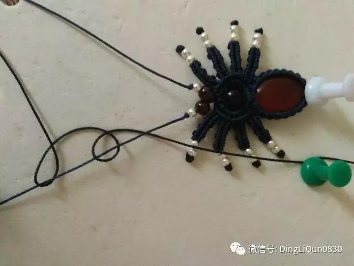 绳编宝石吊坠教程,石头吊坠穿珠子编绳教程