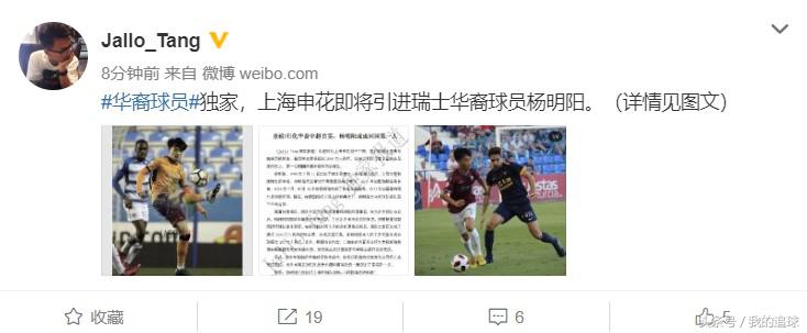 申花引进老将视频,曝申花将签约华裔球员杨明阳