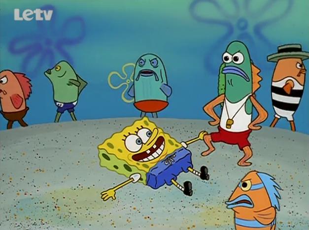 海绵宝宝与珊迪合唱,海绵宝宝牵着珊迪的手