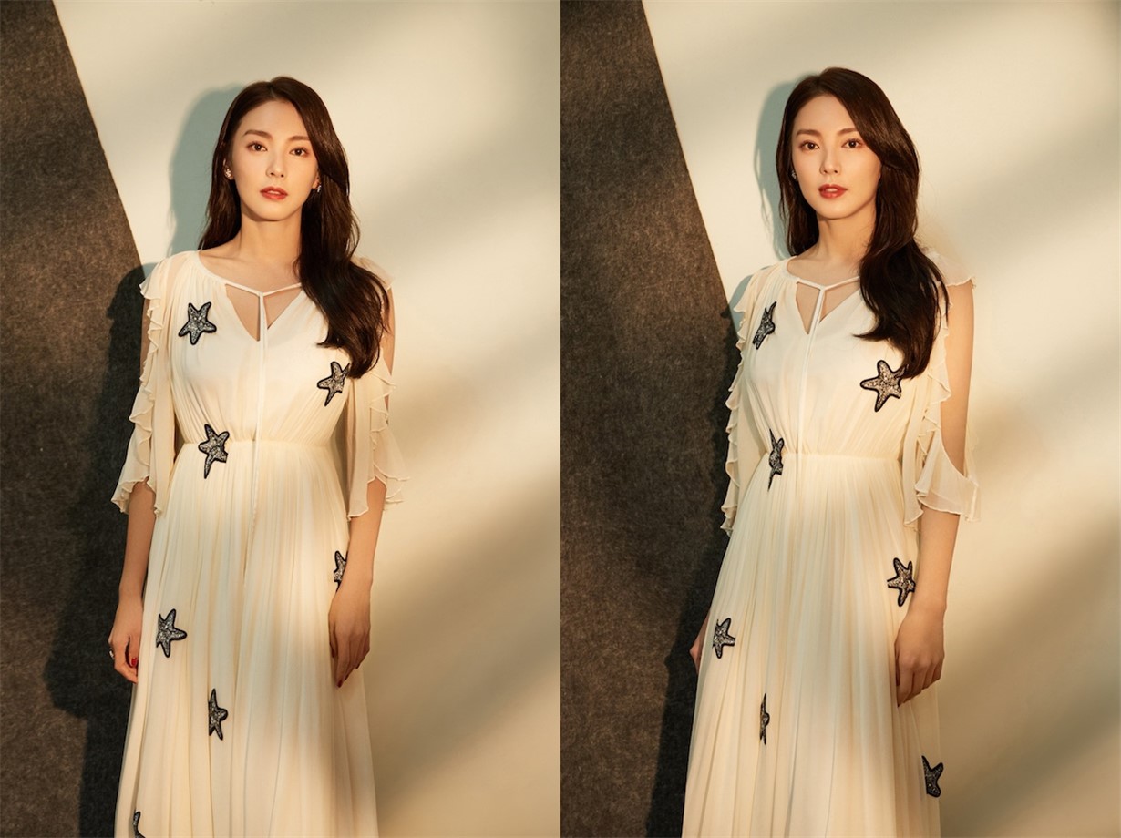 张雨绮甜美风绿色裙子,张雨绮同款粉色连衣裙