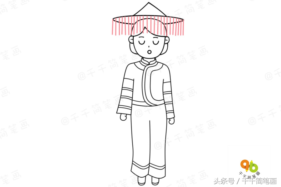 少数民族简笔画服饰怎么涂色,最具代表的民族服饰简笔画