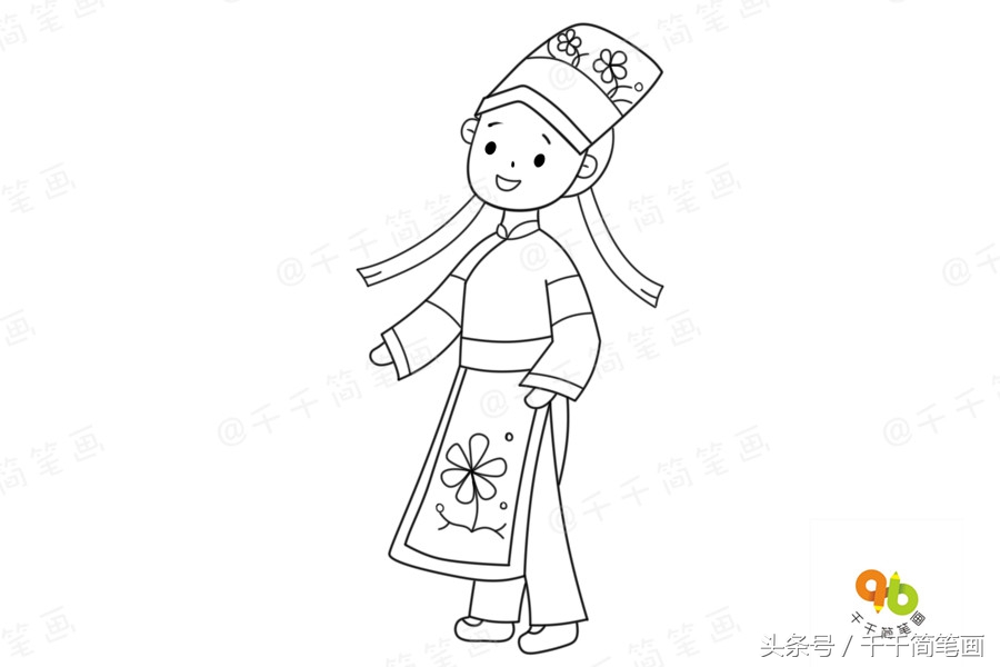 少数民族简笔画服饰怎么涂色,最具代表的民族服饰简笔画