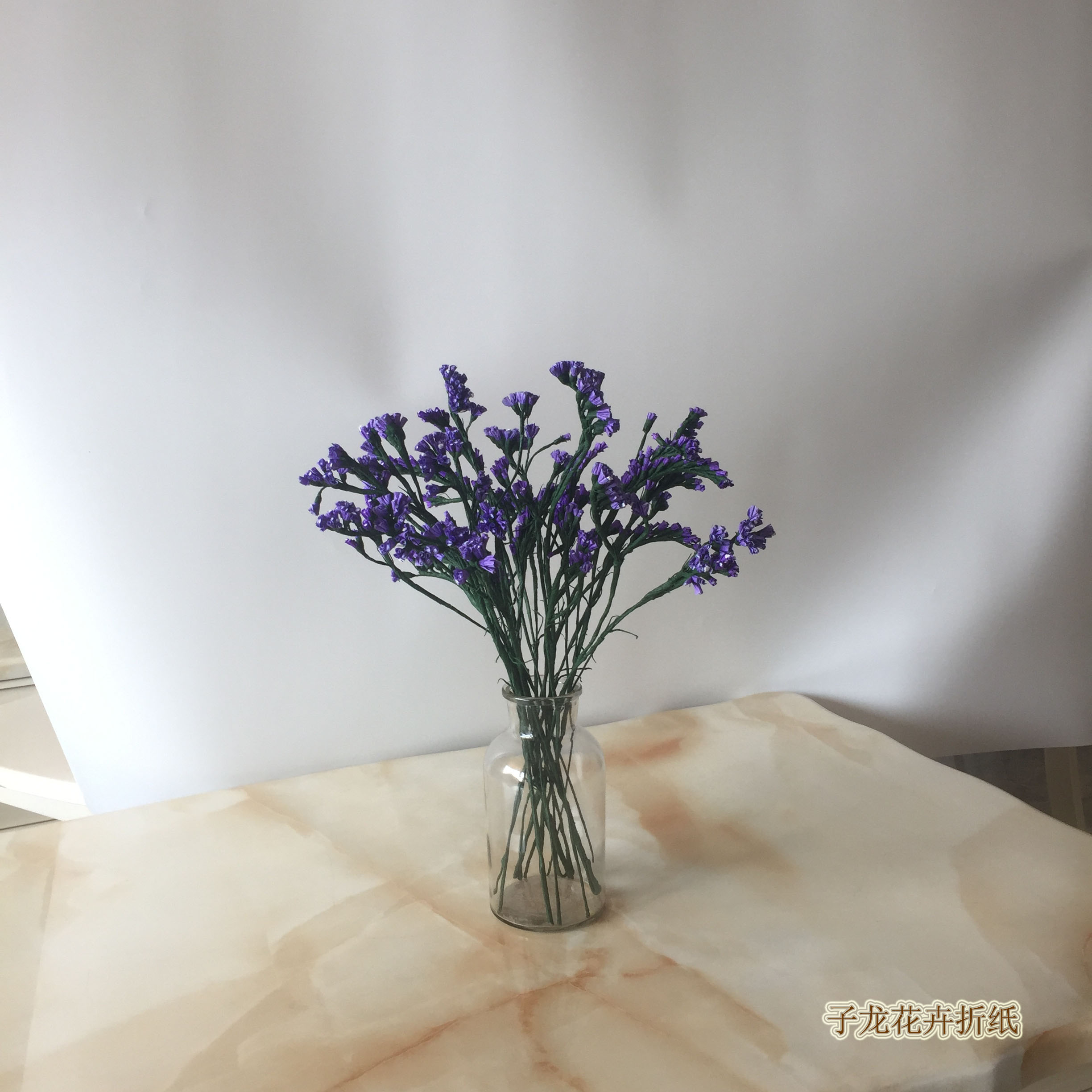 折纸花束教程简单,勿忘我皱纹纸花朵做法大全