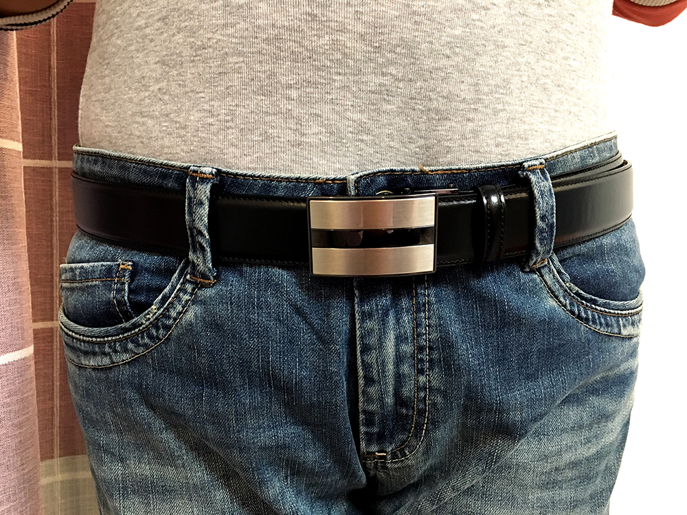 头层纯牛皮自动扣真皮腰带,牛皮休闲自动扣商务腰带