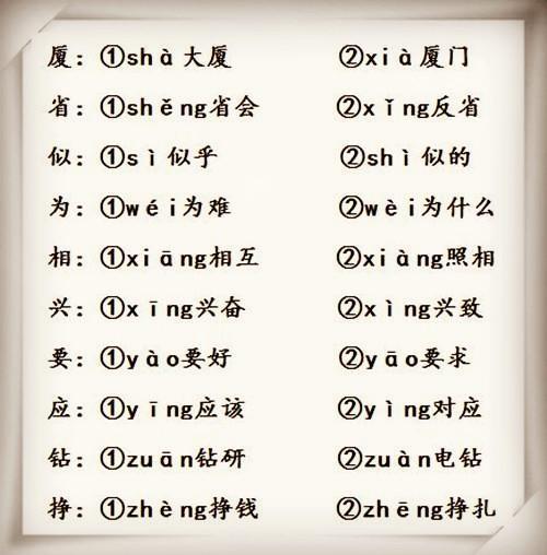 人教版三下语文多音字口诀,1-6年级多音字记忆口诀