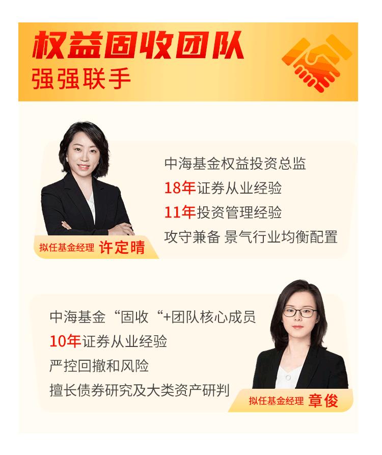 双基金经理保驾护航，主打“固收+”——中海海颐混合10月25日起