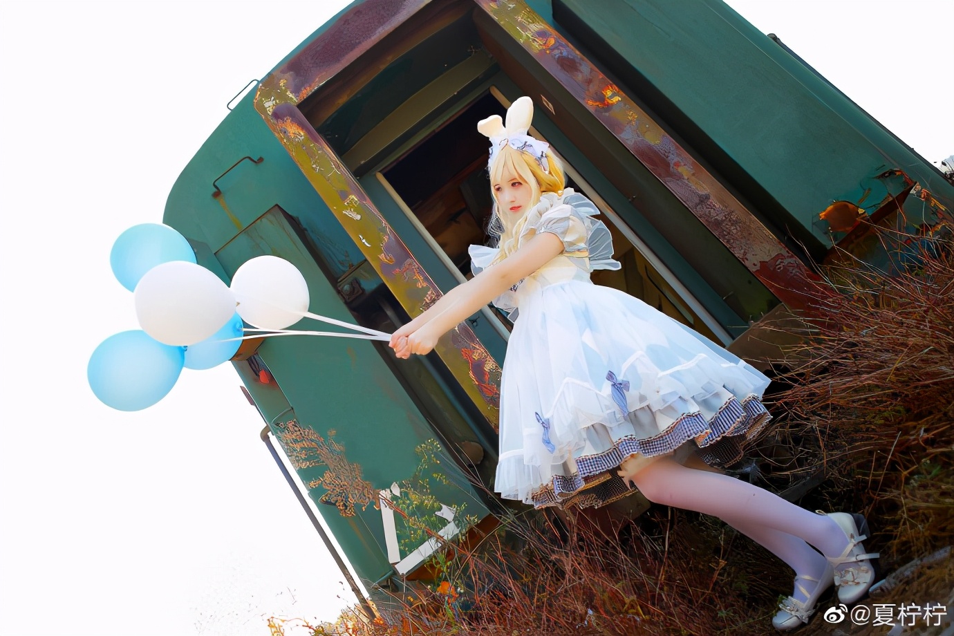 夏日感满满的lolita,lolita粉色气球