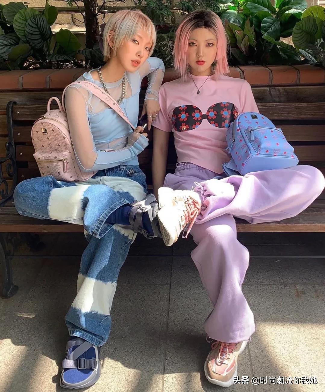 夏天穿马卡龙色系的长裤,马卡龙紫色裤子搭配