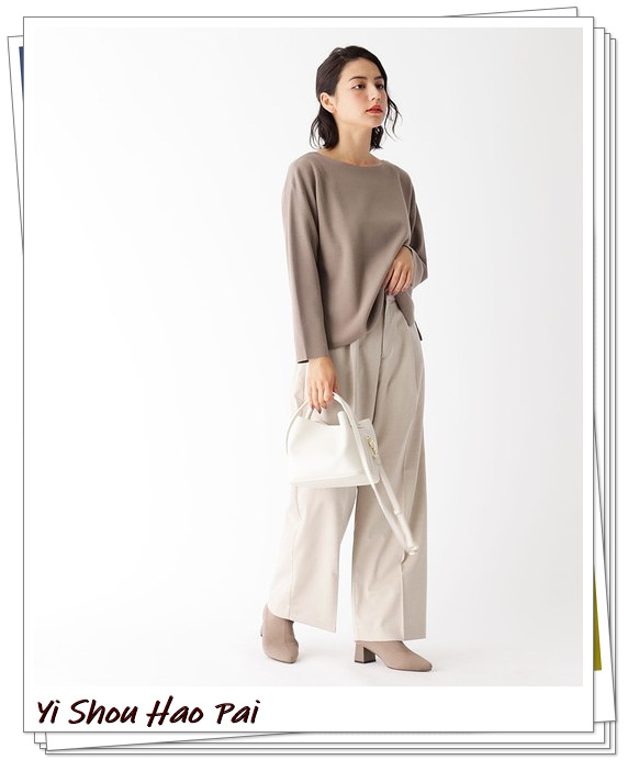 米色裤子的穿搭,米色的牛仔裤轻熟