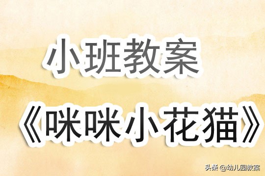 幼儿园小班大猫小猫教案,幼儿园小班小花猫语言教案