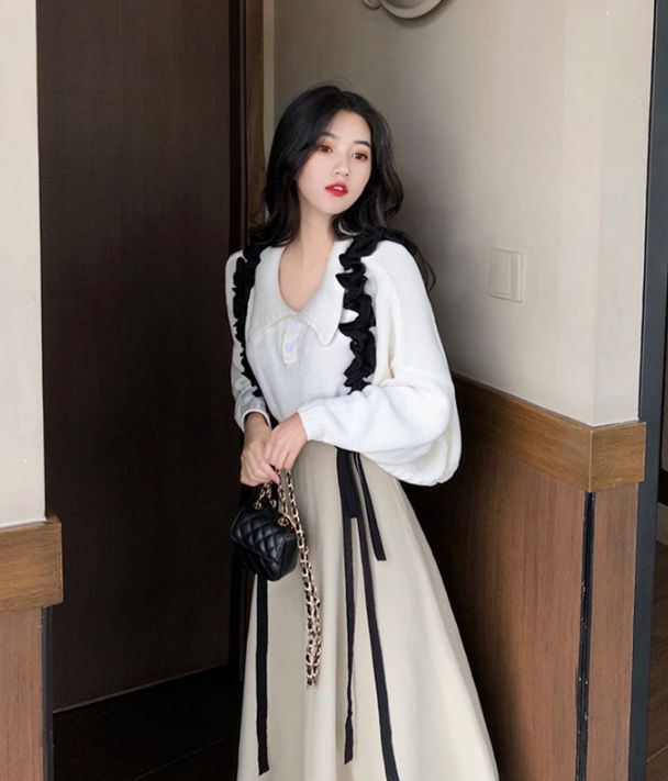 2023法式复古秋冬季气质连衣裙,2022法式复古小众高级感连衣裙