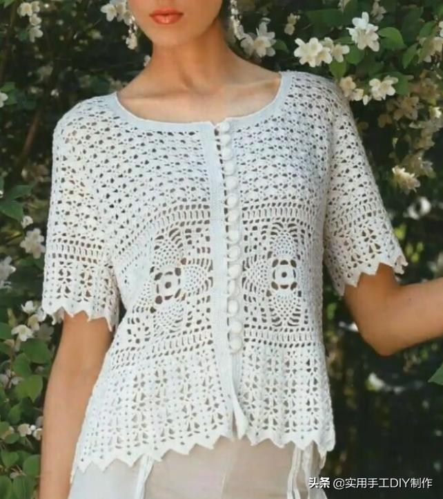 云帛蕾丝圆领披肩钩针图解,蕾丝棒针花样图解
