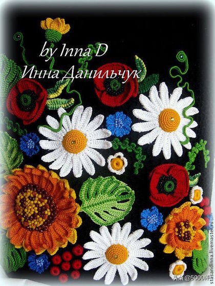 爱尔兰钩花拼出来的包包时尚大气