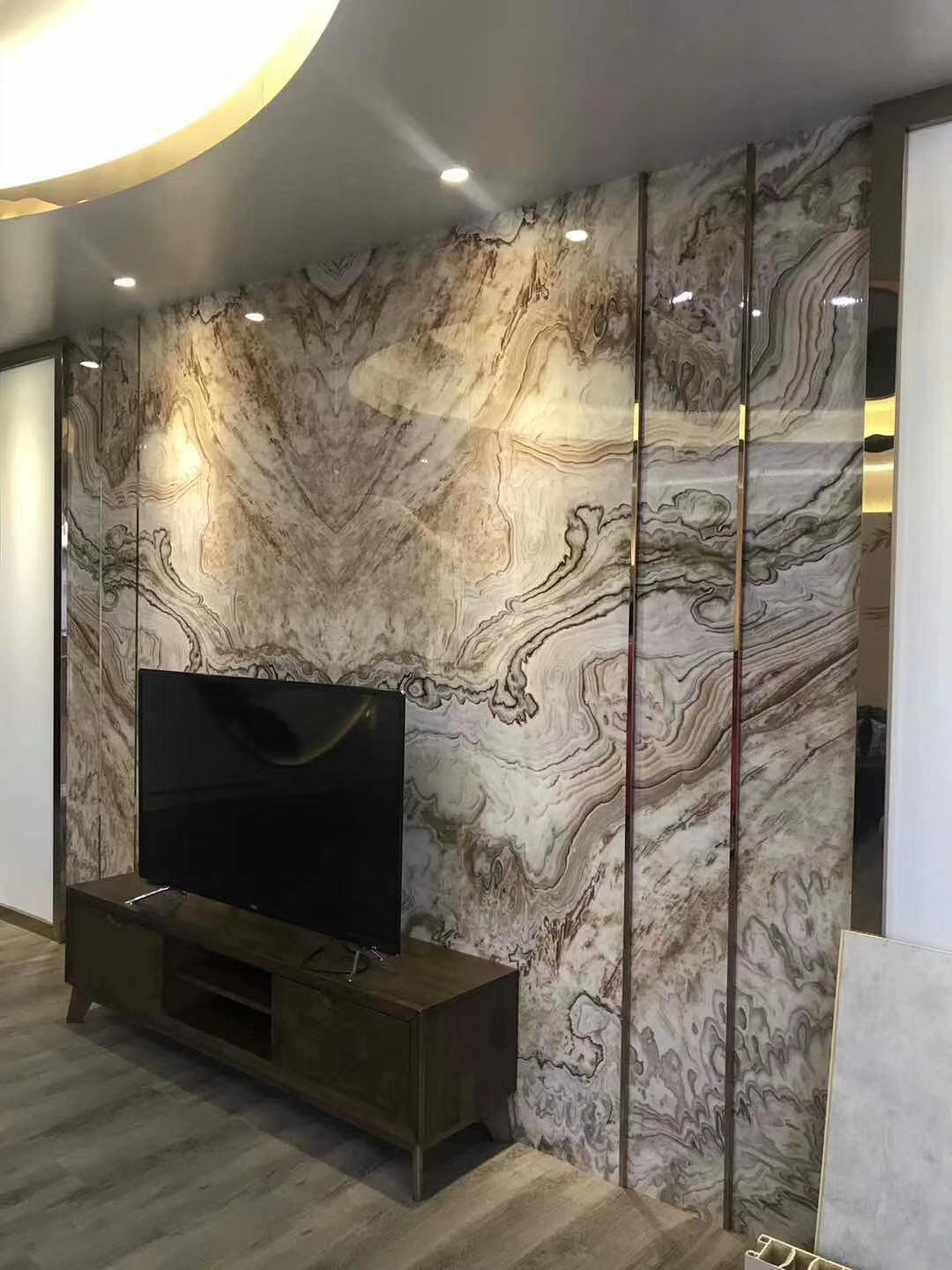 金属线造型电视背景墙,隐形门背景墙加金属线效果