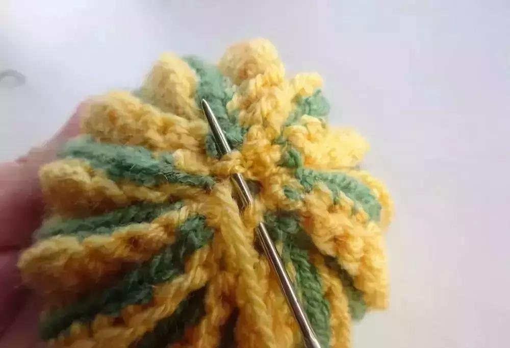 南瓜挂件钩针教程,钩针南瓜小挂件图解