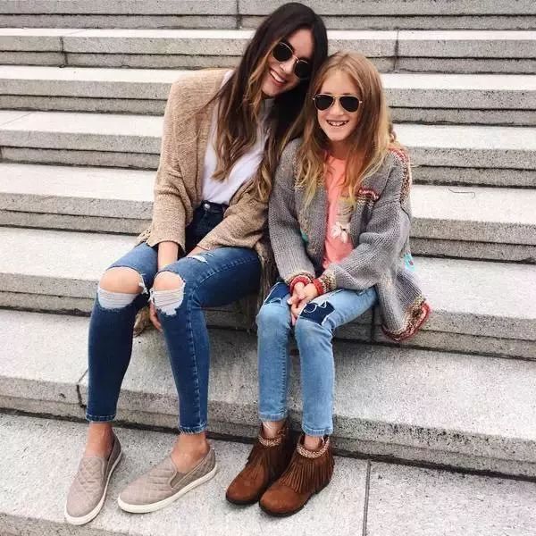 亲子装高级感一裙一衣,牛仔港风亲子装