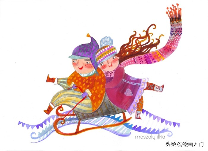 关于《童年》的插画作品,童年我和姥姥手绘插画