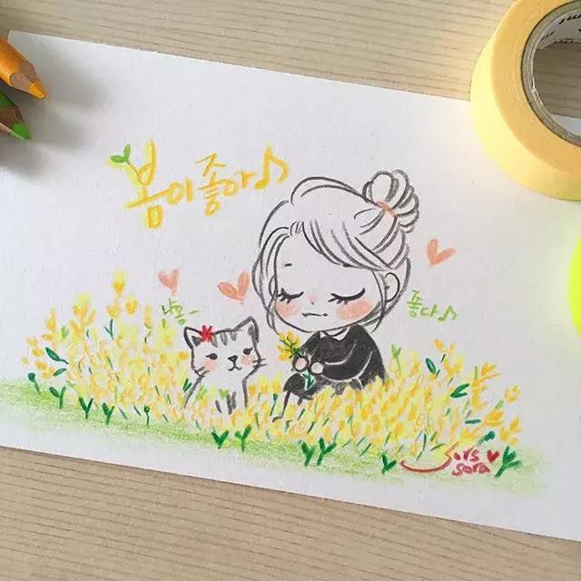 哈士奇的简笔画图片用彩铅画的,儿童彩铅简笔画6-12岁美观小人