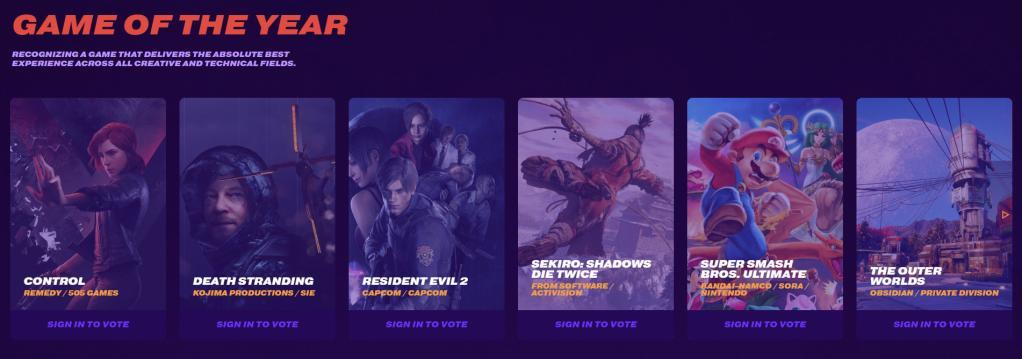 TGA2019公布年度最佳游戏候选名单颁奖典礼12.13举行