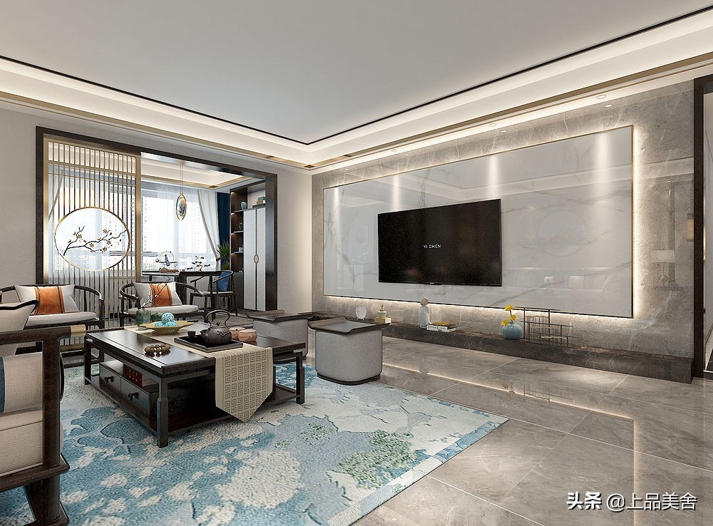 140平最新中式风格装修全屋效果图,140平中年夫妻装修简美风格