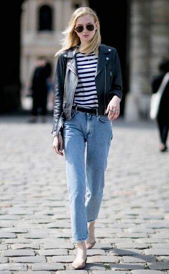 机车风黑色小皮衣外套短款搭配,短款机车皮衣高级穿搭小个子