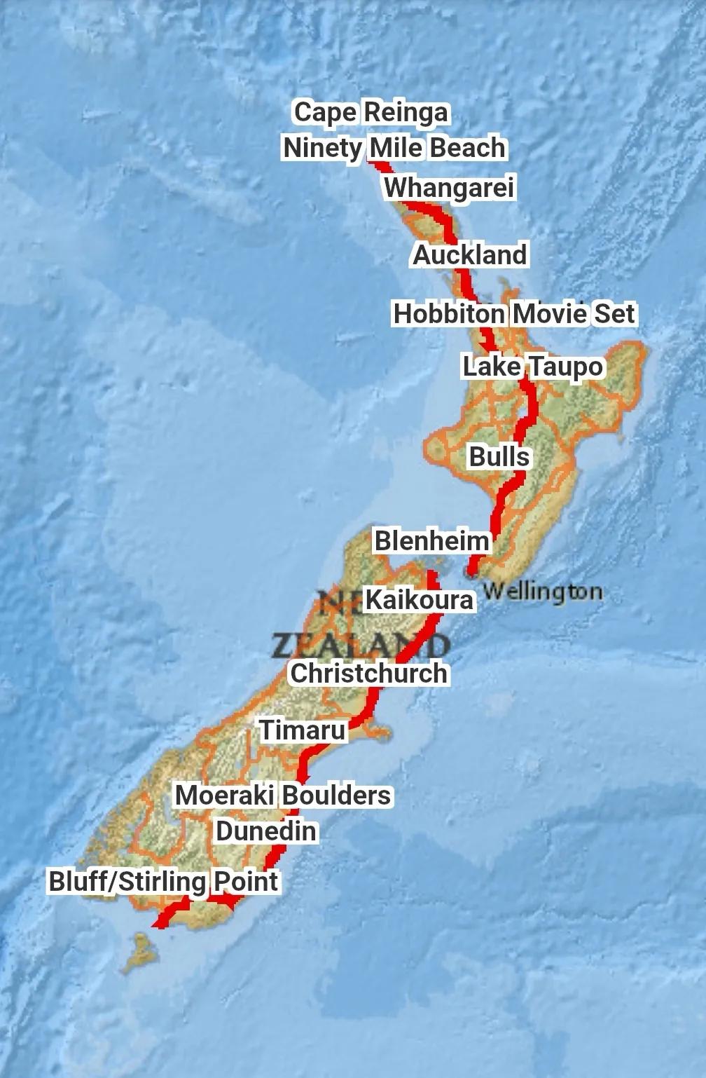 新西兰南岛东西海岸最佳路线,新西兰道路沿途风景