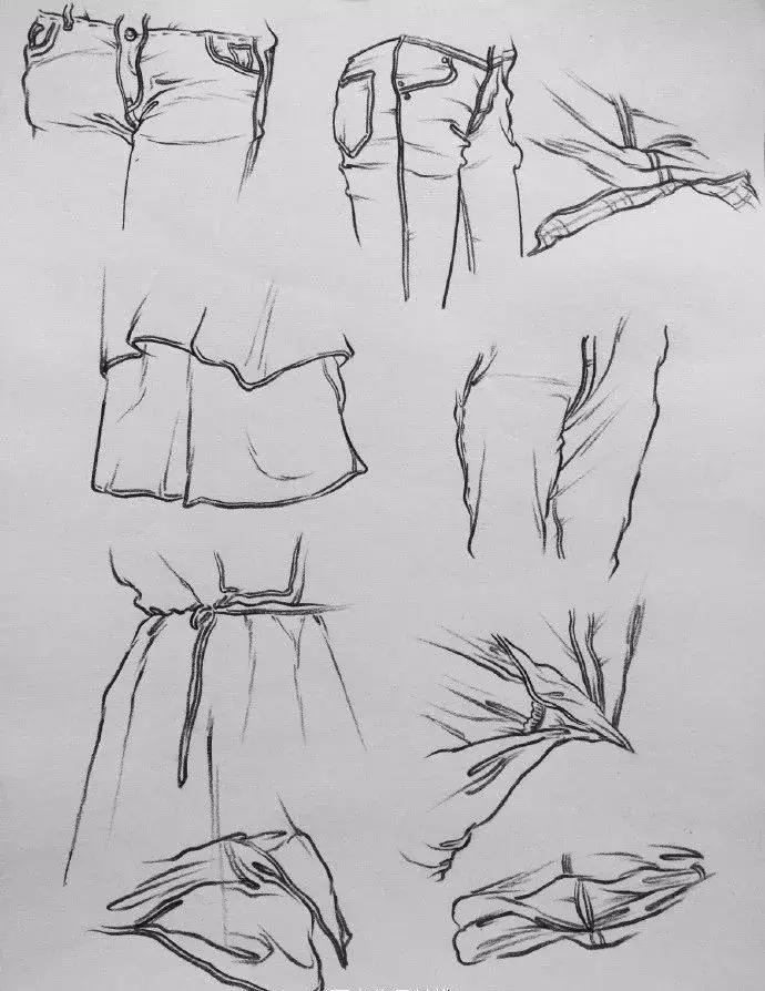 速写衣服褶皱画不好,速写衣褶123和127的区别