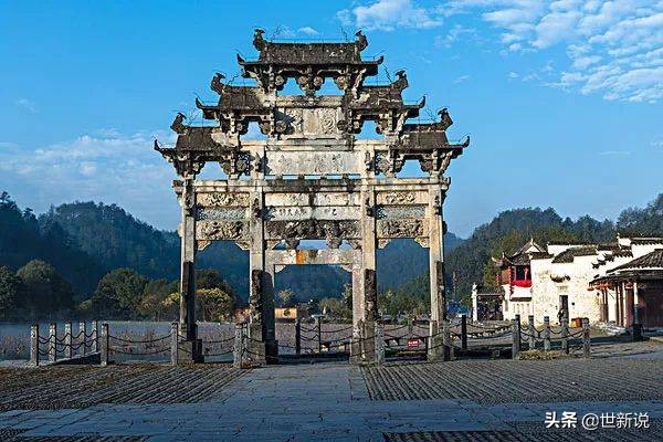 安徽省黟县西递古村,安徽皖南古村落西递村航拍