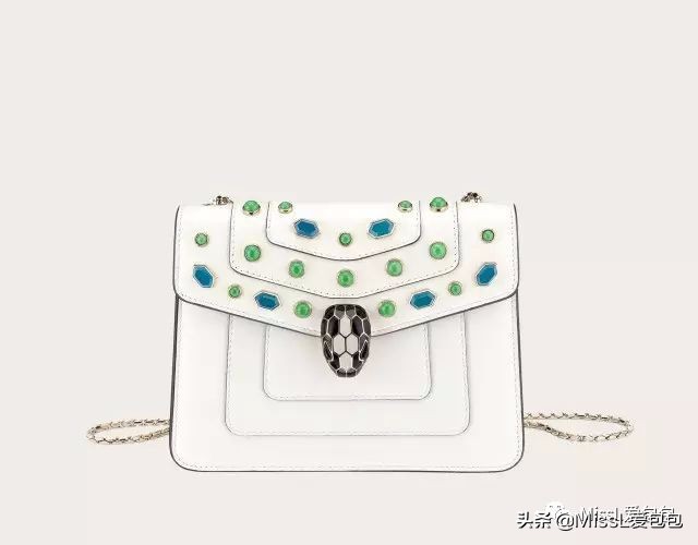 宝格丽bvlgari白色包,宝格丽带钻包包必买经典款