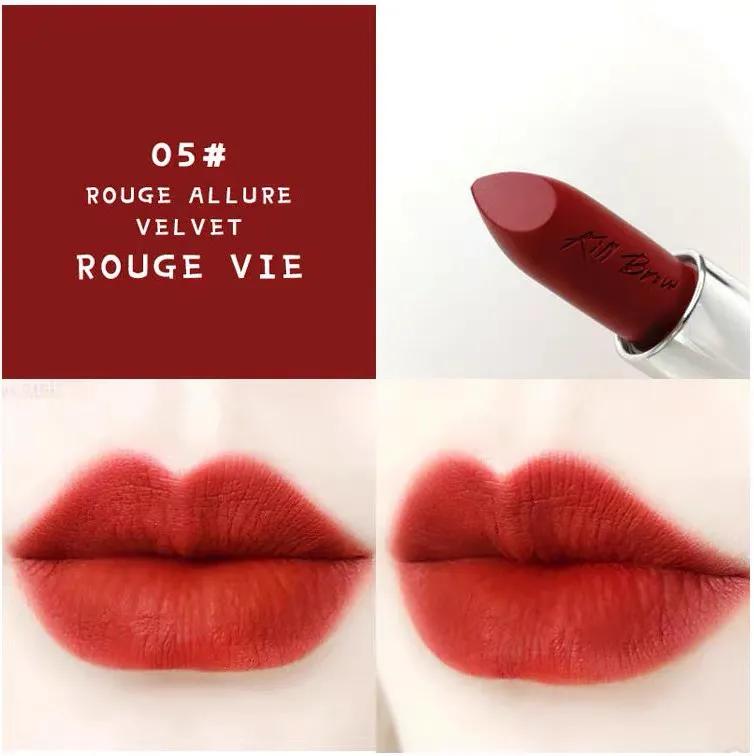 泰国KillBrow*弹子**头口红|番茄牛血正红超级好用的本土平价口红