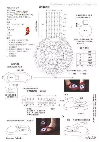 钩针人字拖鞋大全图解,钩针钩拖鞋全部教程