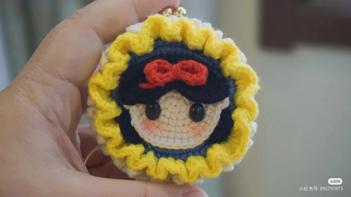 钩针图解:迪士尼公主零钱包,5Cm